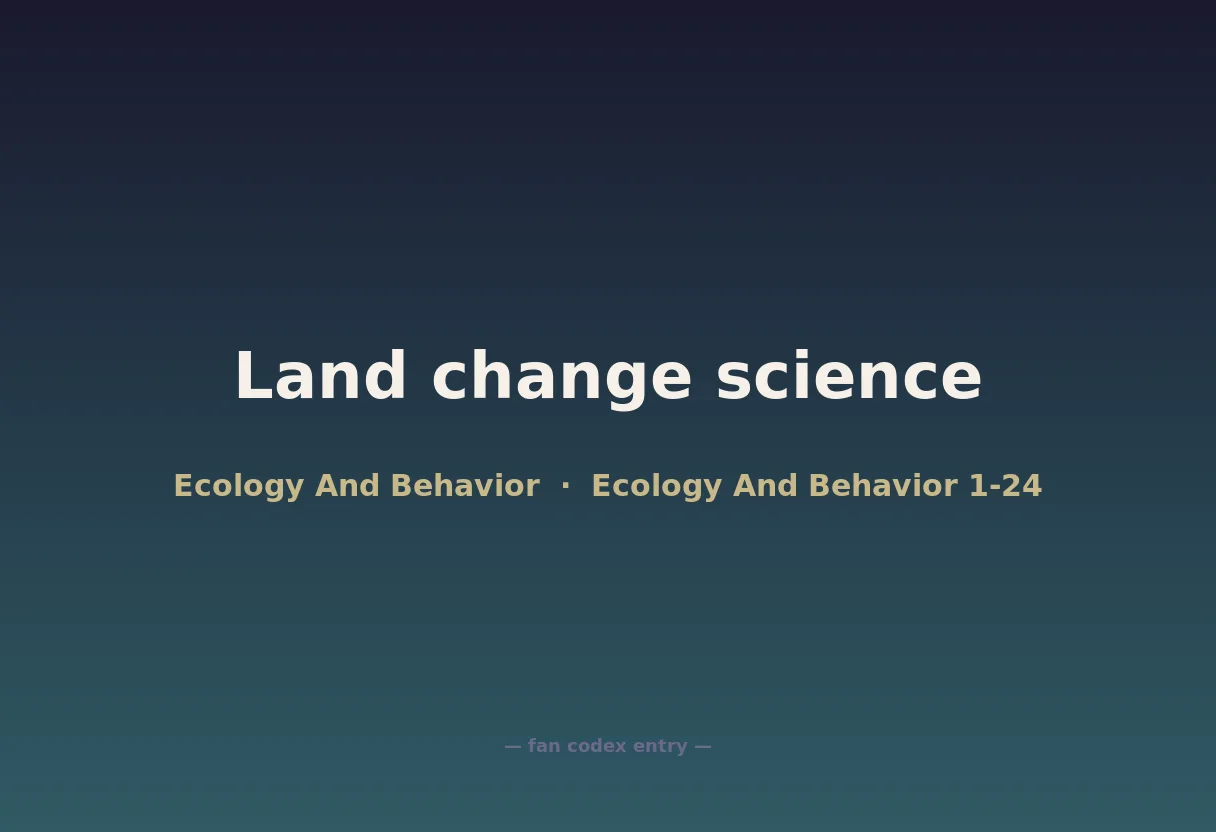 Land change science