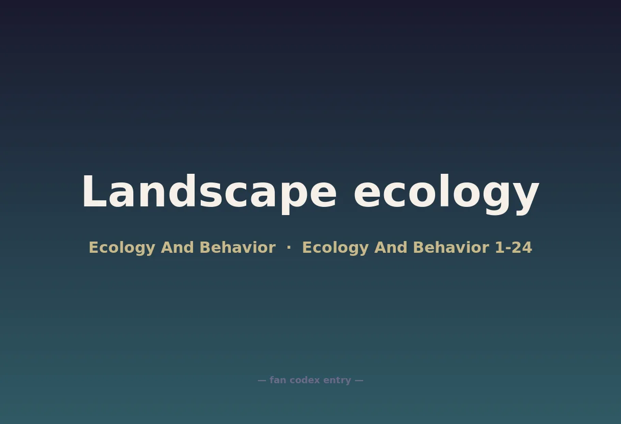 Landscape ecology