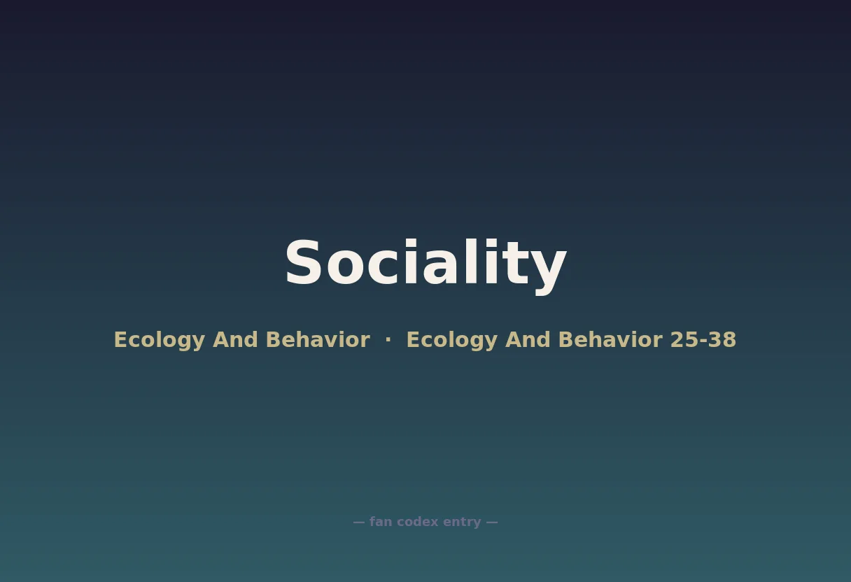 Sociality