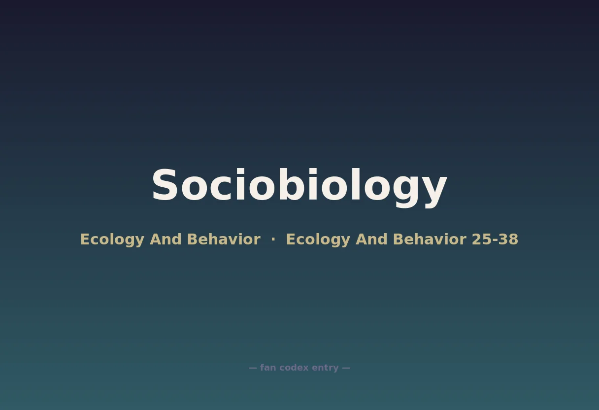 Sociobiology